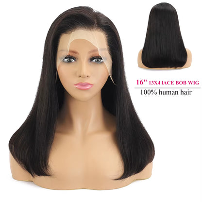 Straight Bob Wig 13X4 Lace Front Human Hair Wigs for Women Glueless Brazilian Bone Straight 4X4 Lace Closure Human Hair Bob Wig