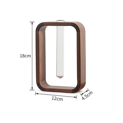 Hemu Rectangle Solid Wood Hydroponic Plant Retro Living Room Decoration Tea Room Dining Table Flower Arrangement Decoration Vase