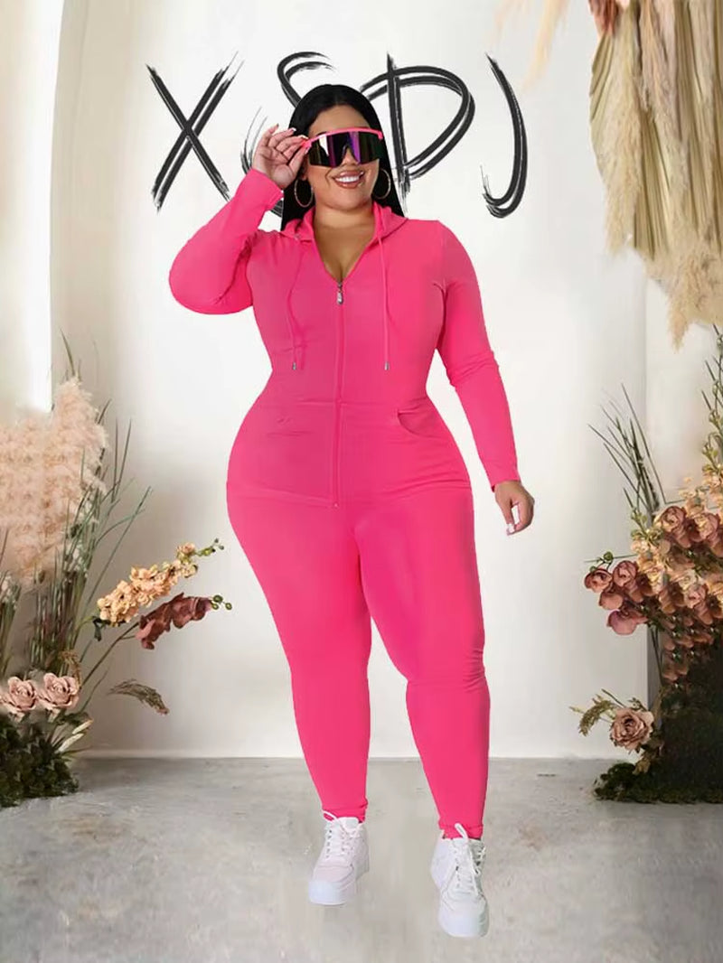 Plus Size Women 2 Piece Set Outfit Stretchy Hoode and Pant Trouser Suits New in Matching Sets Fall Workout Outfits Tracksuit