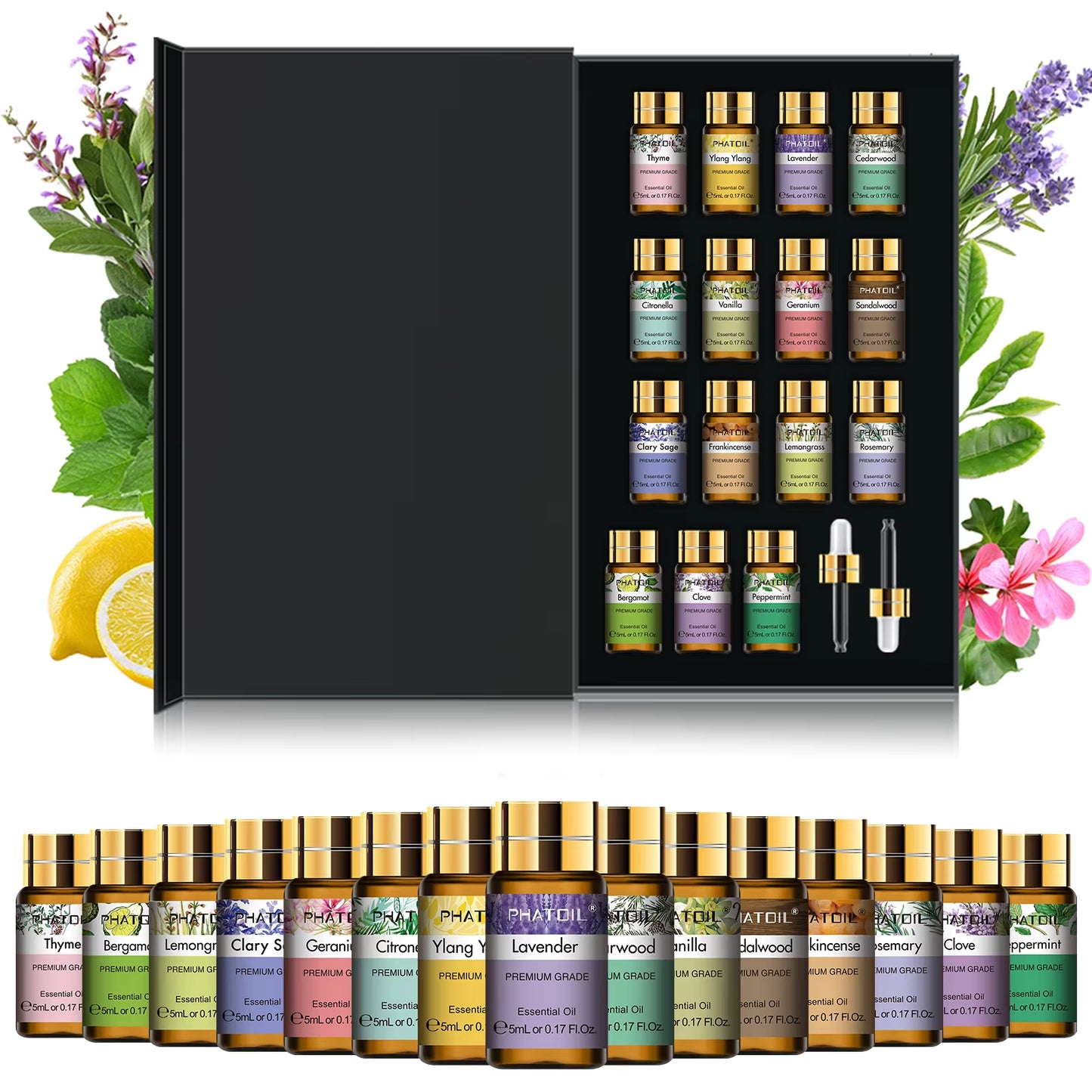 15Pcs Essential Oils Set for Diffuser Humidifier Candles Making-5Ml Lavender Vanilla Peppermint Rosemary Aroma Oil
