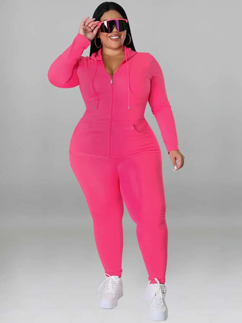 Plus Size Women 2 Piece Set Outfit Stretchy Hoode and Pant Trouser Suits New in Matching Sets Fall Workout Outfits Tracksuit