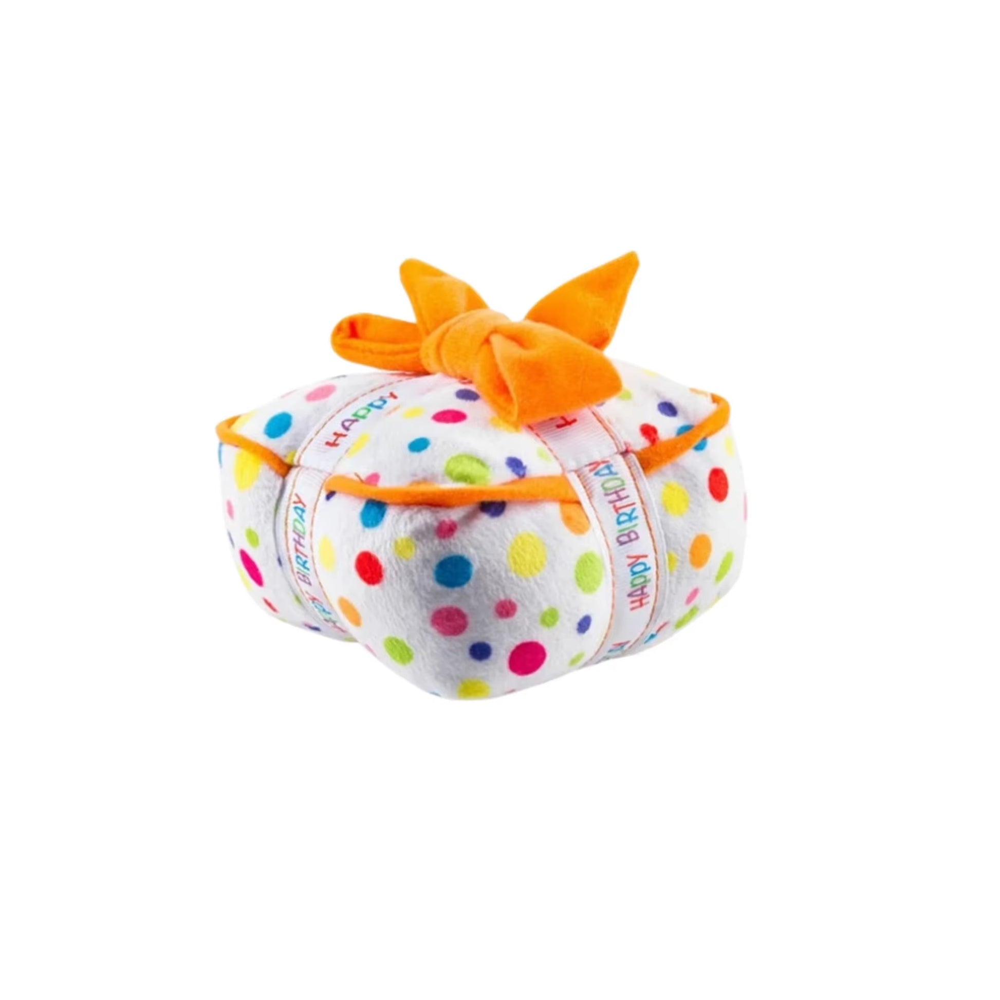 Dog Birthday Cake Toy Soft Plush Squeaky with Colourful Candles Durable Funny Stuffed Chew for Large Breeds Birthday Gift Scarf