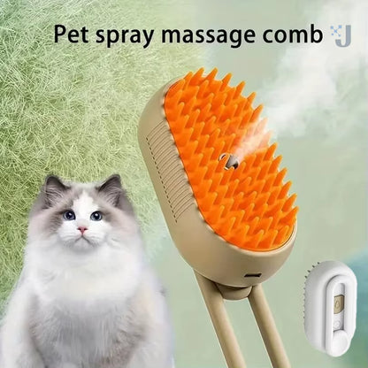 Cat Dog Steamy Brush Steam Brush Electric Sprayer for Massage Pet Grooming Tool Shedding 3 in 1 Electric Sprays Massage Combs
