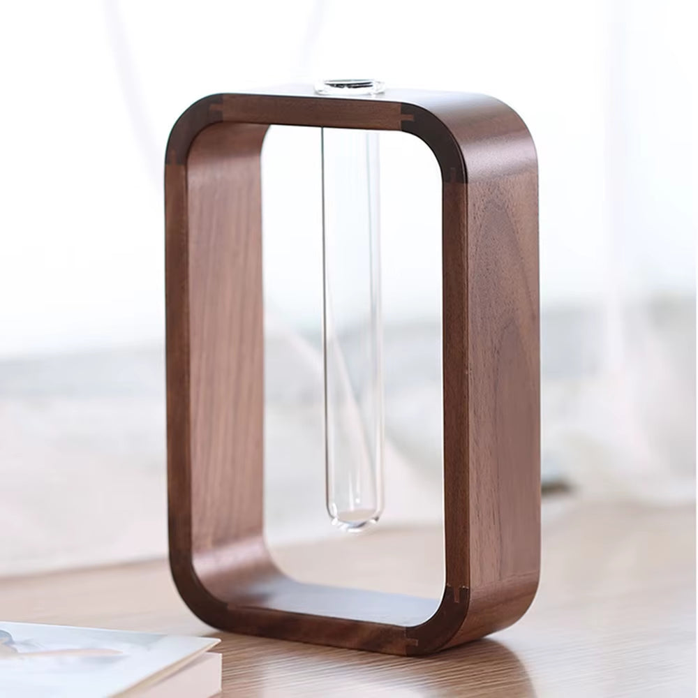 Hemu Rectangle Solid Wood Hydroponic Plant Retro Living Room Decoration Tea Room Dining Table Flower Arrangement Decoration Vase