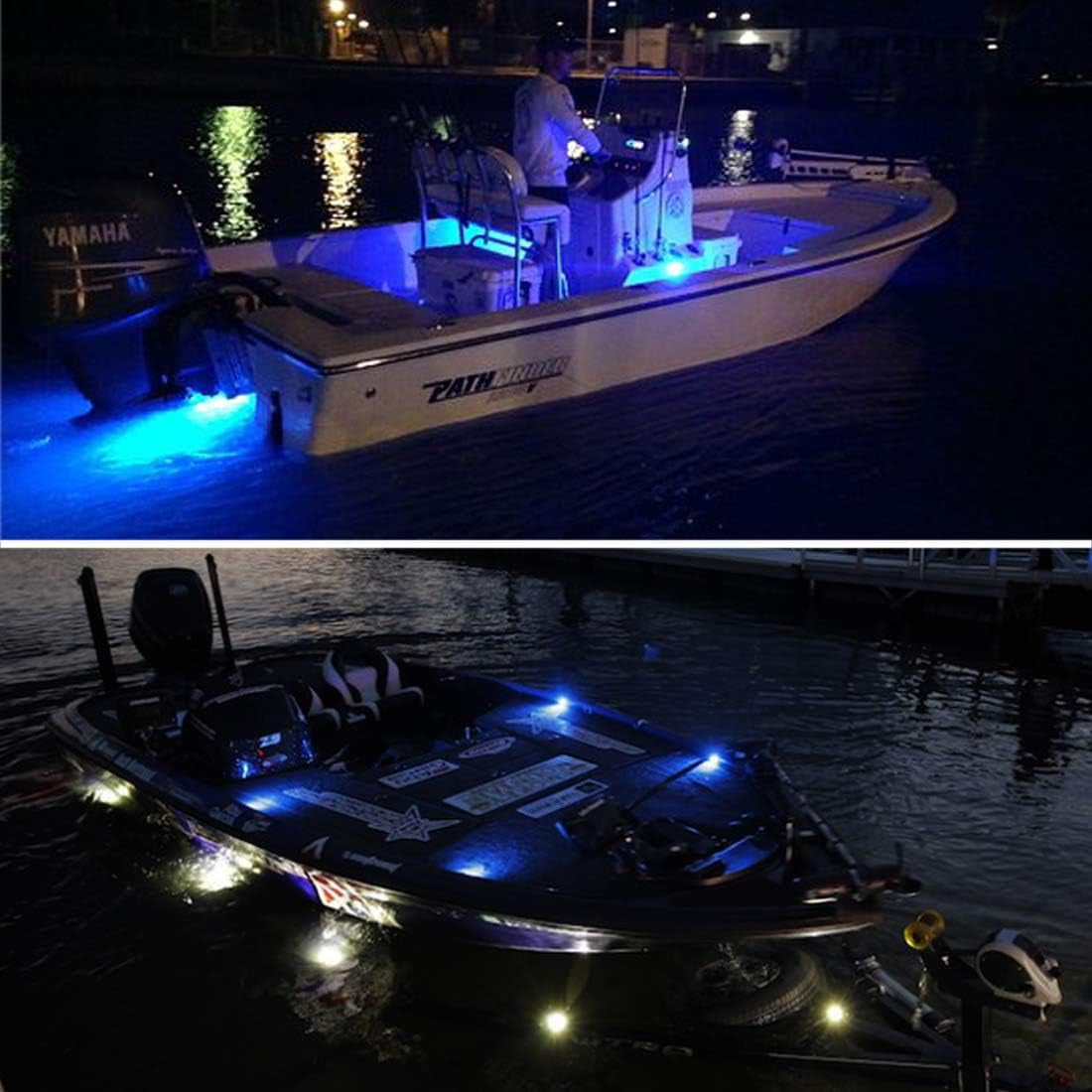 LED Night Fishing Lights - Courtesy, Deck, Navigation Lights for Boats (Blue)