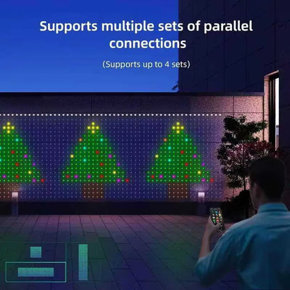 400Leds Smart Curtain Lights Bluetooth LED String RGBIC DIY Music Change Display for Window Bedroom Christmas Party Decoration