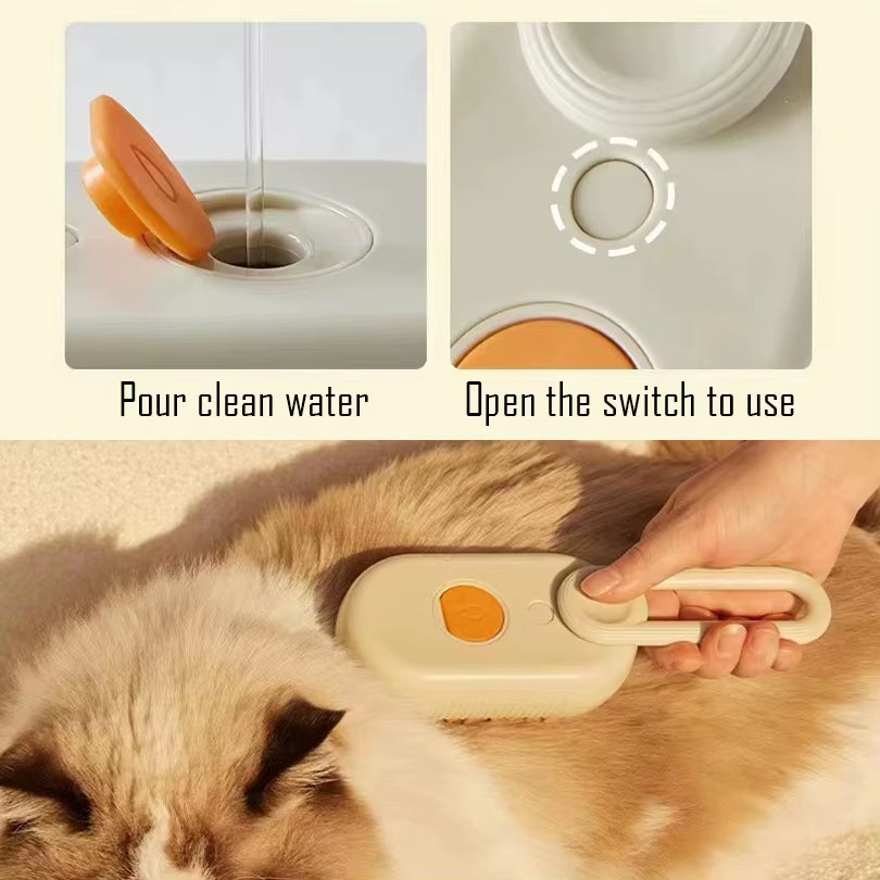Cat Dog Steamy Brush Steam Brush Electric Sprayer for Massage Pet Grooming Tool Shedding 3 in 1 Electric Sprays Massage Combs