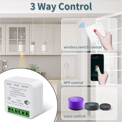 Wifi RF 433Mhz Smart Switch Tuya Smart Life Alexa Google Alice Voice Control Remote Wireless Wall Panel Module for Led Lighting