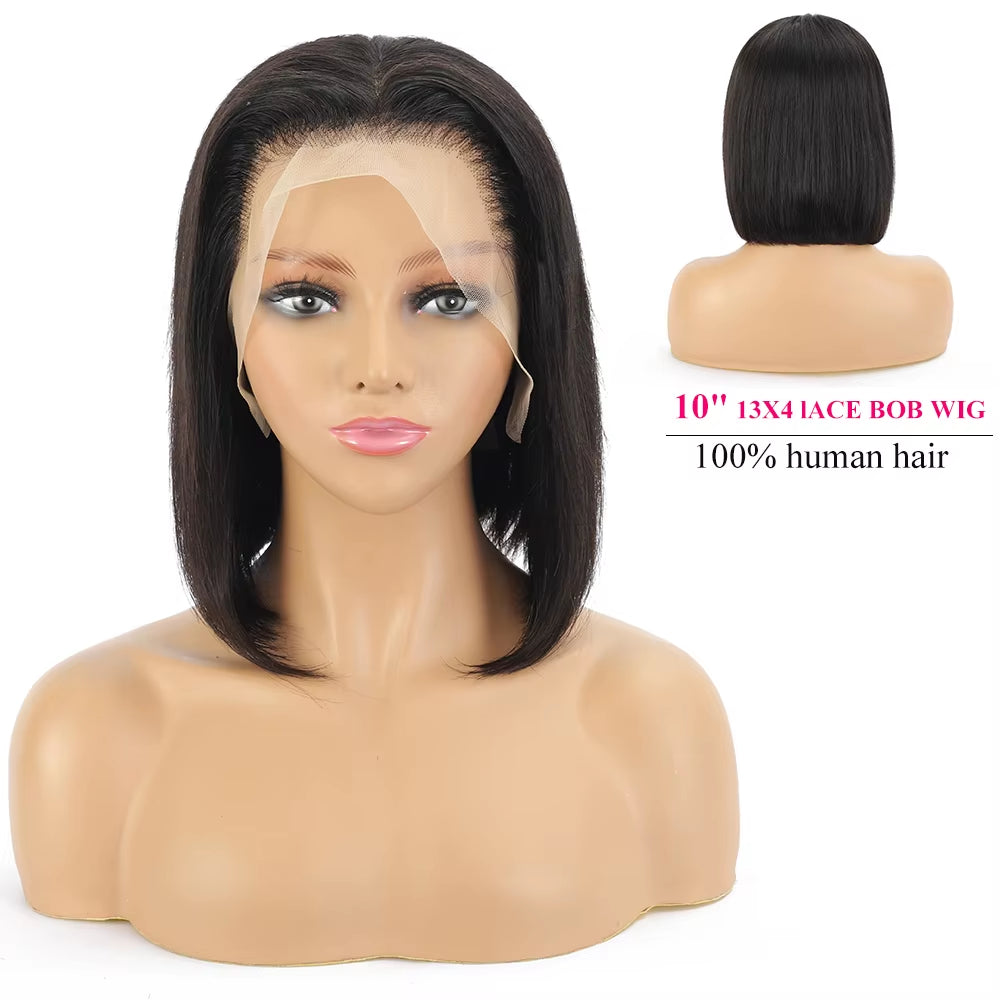 Straight Bob Wig 13X4 Lace Front Human Hair Wigs for Women Glueless Brazilian Bone Straight 4X4 Lace Closure Human Hair Bob Wig