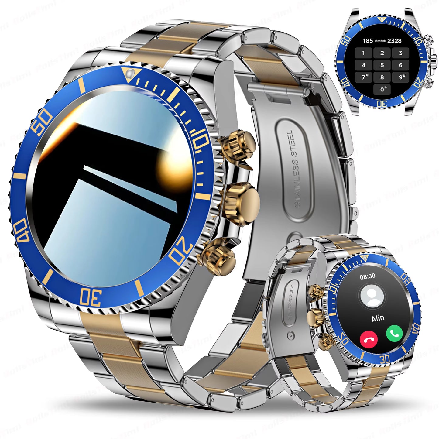 2025 New Men'S Smart Watch 1.3" AMOLED HD Screen GPS Exercise Tracking Heart Rate Bluetooth Call Fashion Women'S Smart Watch