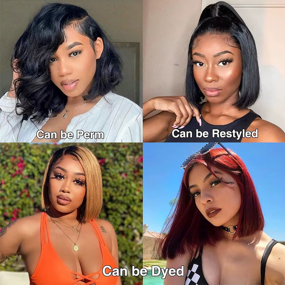 Straight Bob Wig 13X4 Lace Front Human Hair Wigs for Women Glueless Brazilian Bone Straight 4X4 Lace Closure Human Hair Bob Wig