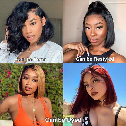 Straight Bob Wig 13X4 Lace Front Human Hair Wigs for Women Glueless Brazilian Bone Straight 4X4 Lace Closure Human Hair Bob Wig