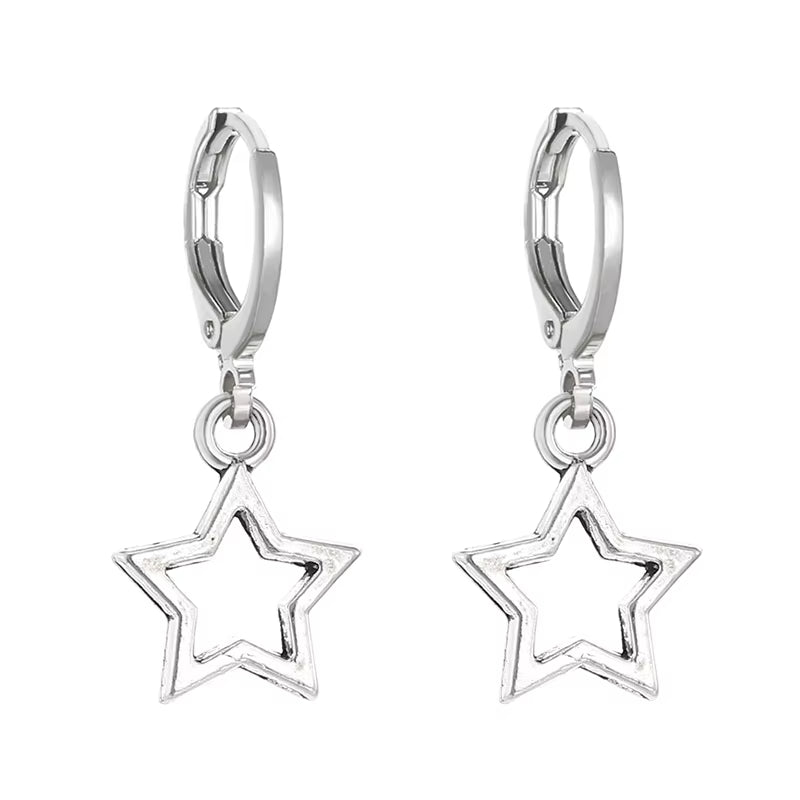 New Creative Star Hoop Earrings Fashion Simple Earrings Gifts for Women Cute Mini Little Star 20S Holiday Jewelry