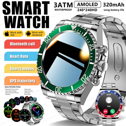2025 New Men'S Smart Watch 1.3" AMOLED HD Screen GPS Exercise Tracking Heart Rate Bluetooth Call Fashion Women'S Smart Watch