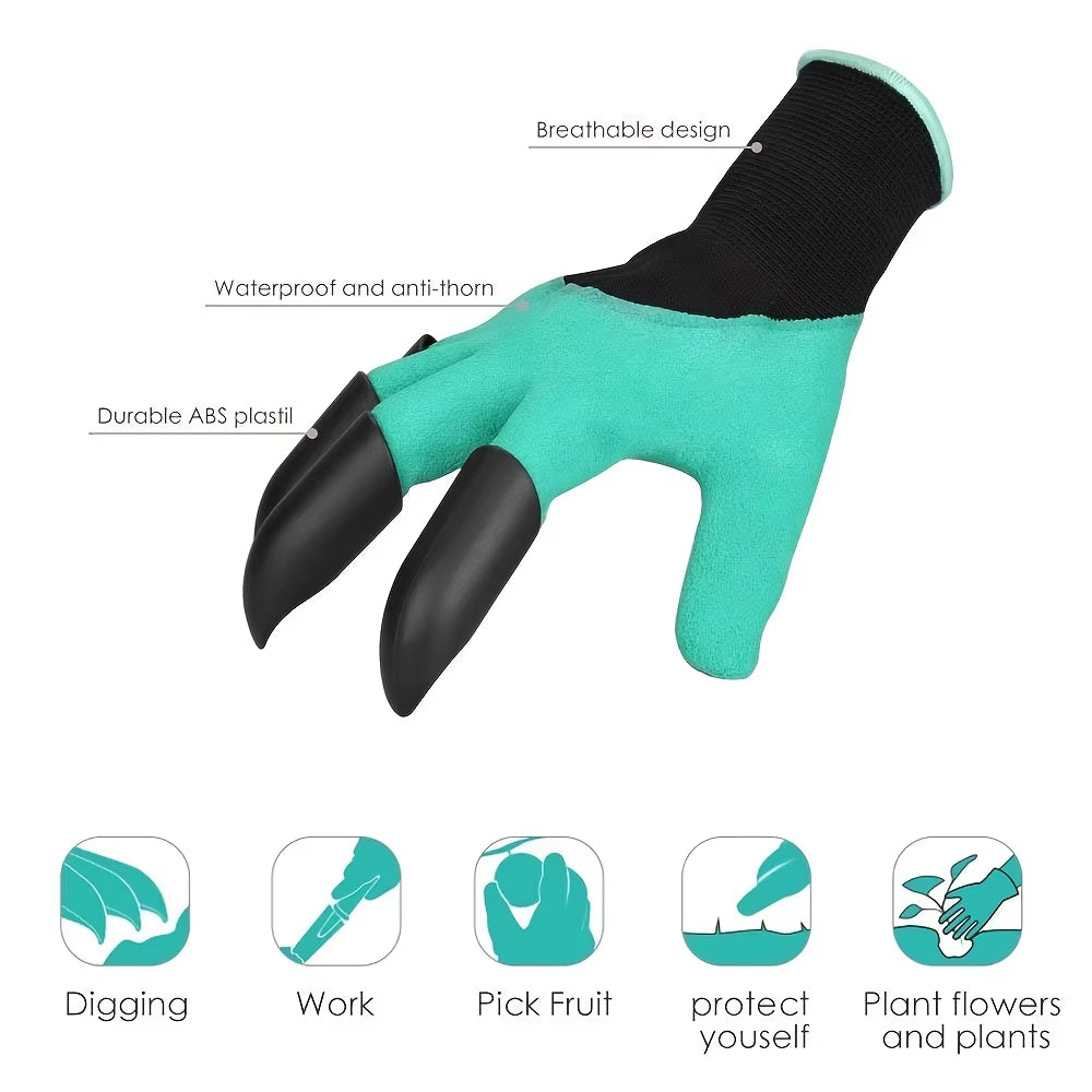 Gardening Gloves with Claws Breathable Waterproof Working Digging Planting Sting-Resistant Non-Slip Protective Latex Gloves