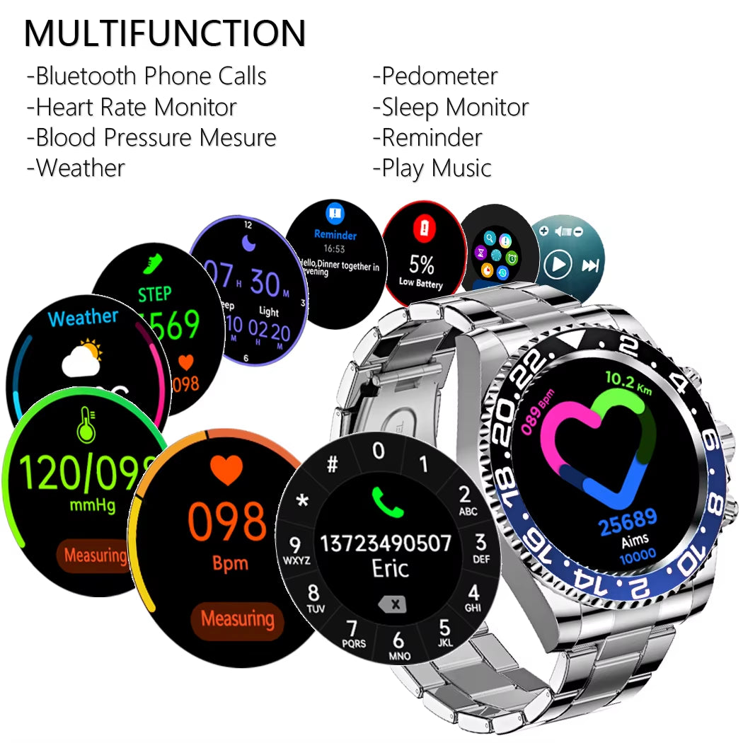 2025 New Men'S Smart Watch 1.3" AMOLED HD Screen GPS Exercise Tracking Heart Rate Bluetooth Call Fashion Women'S Smart Watch
