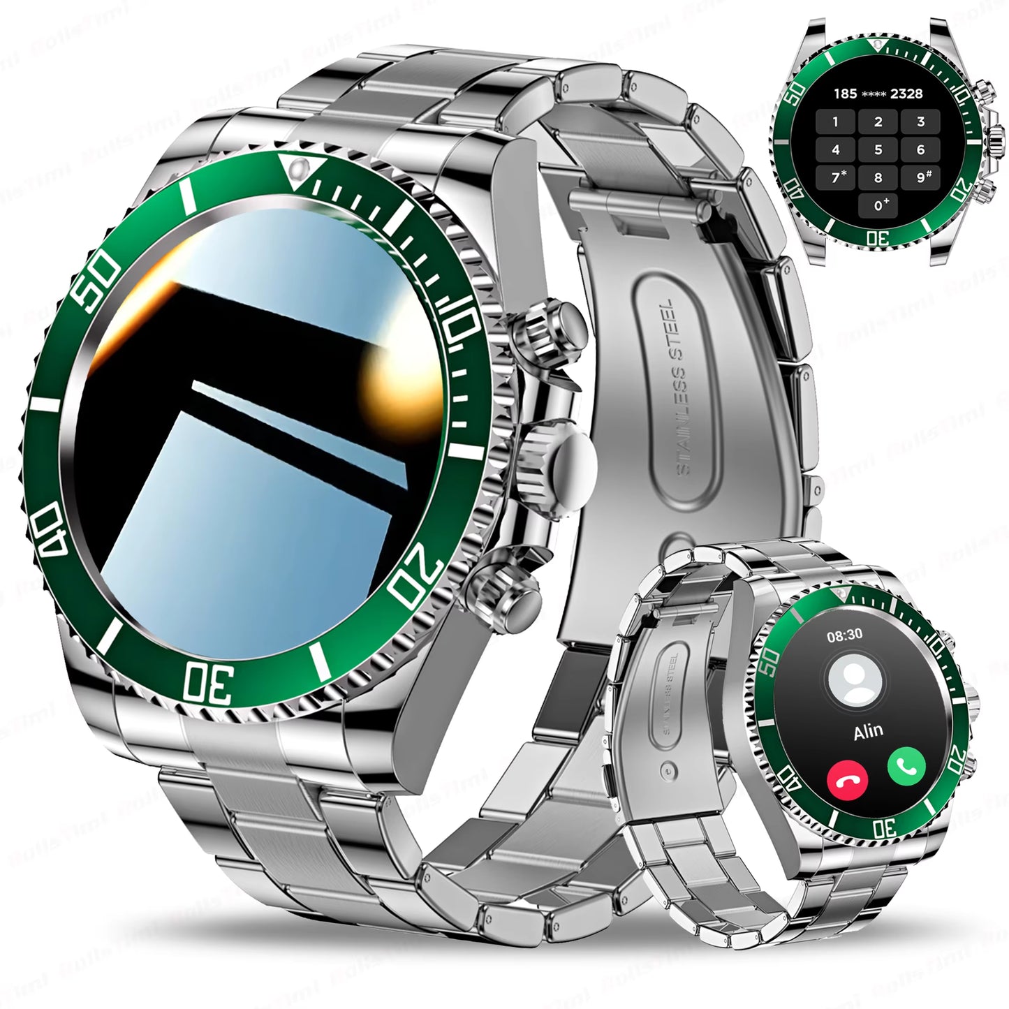 2025 New Men'S Smart Watch 1.3" AMOLED HD Screen GPS Exercise Tracking Heart Rate Bluetooth Call Fashion Women'S Smart Watch