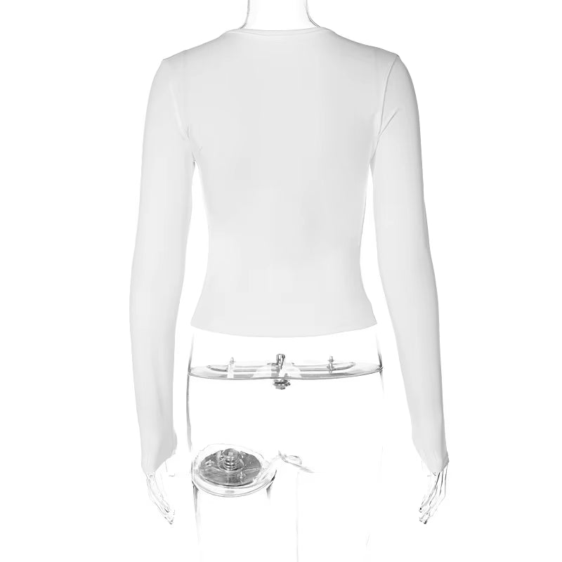 Tie Dye Long Sleeve Crops Tops Crewneck Slim T-Shirts Spring Casual Print Tees for Women Y2K 3D Stereoscopic Streetwear Tshirt