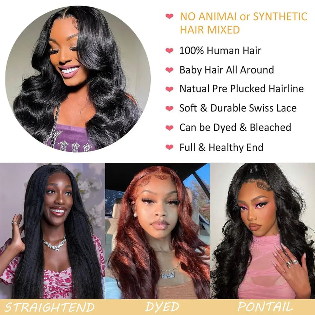 13X4 Lace Front Wigs Human Hair Body Wave 13X6 Transparent Lace Frontal Wigs Glueless Body Wave Human Hair Wigs for Women