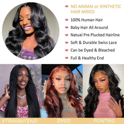 13X4 Lace Front Wigs Human Hair Body Wave 13X6 Transparent Lace Frontal Wigs Glueless Body Wave Human Hair Wigs for Women