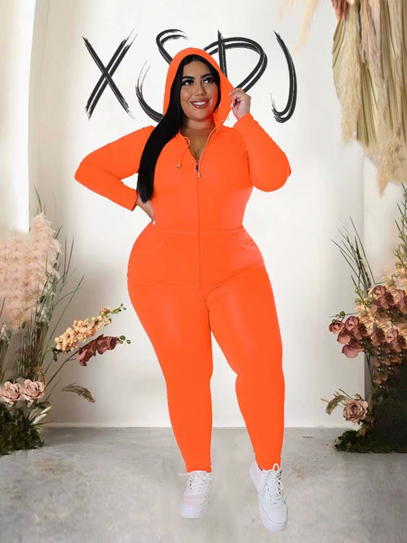 Plus Size Women 2 Piece Set Outfit Stretchy Hoode and Pant Trouser Suits New in Matching Sets Fall Workout Outfits Tracksuit