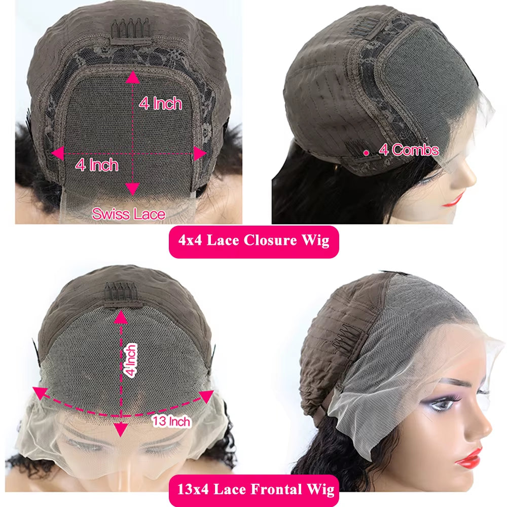 Straight Bob Wig 13X4 Lace Front Human Hair Wigs for Women Glueless Brazilian Bone Straight 4X4 Lace Closure Human Hair Bob Wig